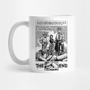 The End Cowboy Black Ink Drawing Buffalo Bill Wild West Western Retro Comic Mug